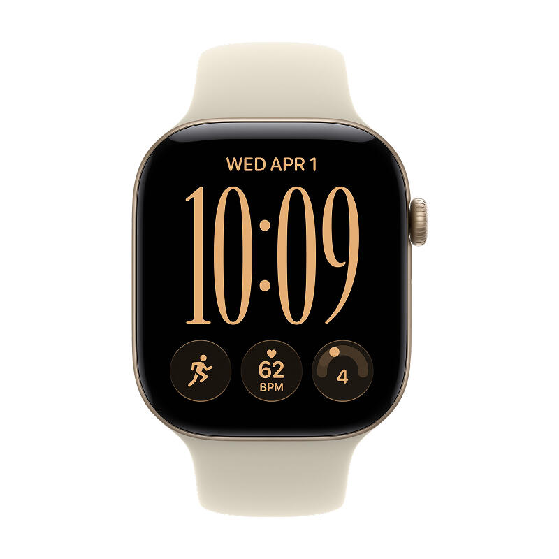 Apple Watch Series 12 46mm Light Gold Aluminum Case with Sand Sport Band M/L